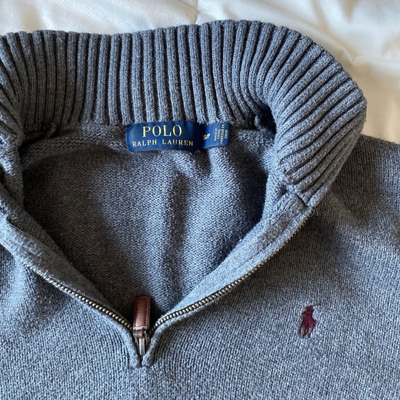 Grey Ralph Lauren Quarter-Zip Sweater - Picture 2 of 4